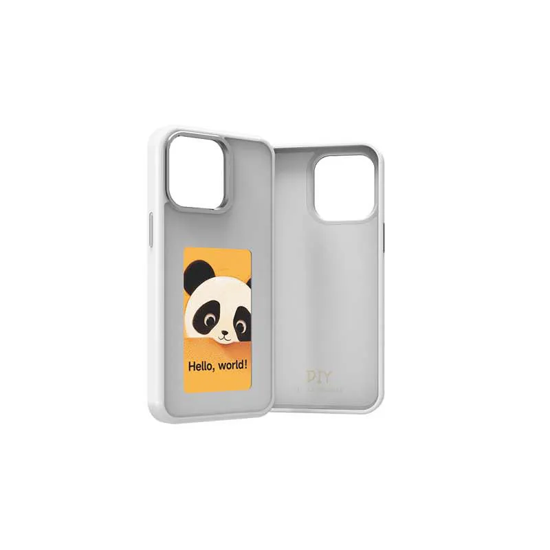 E-ink screen phone case for Samsung S23Ultra in black with mirror finish and TPU PC construction