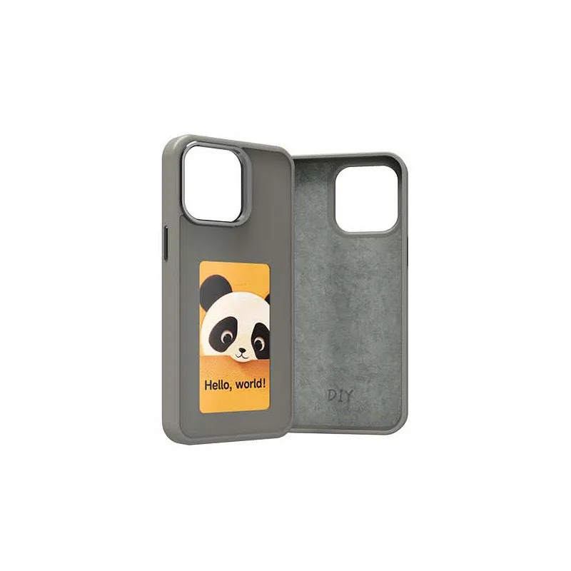 E-ink screen phone case for Samsung S23Ultra in black with mirror finish and TPU PC construction