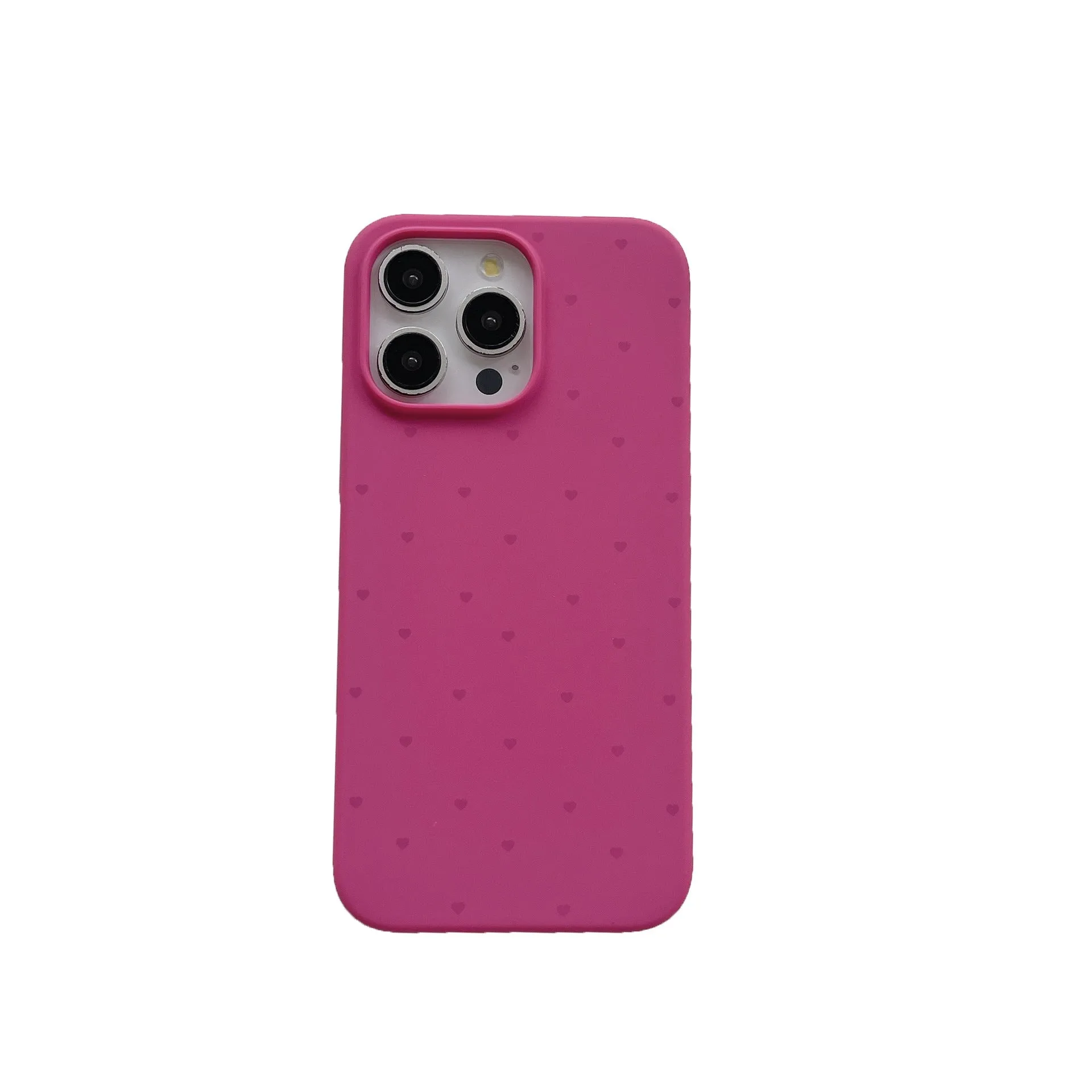Liquid silicone phone case with love heart design in antique white, fits iPhone 13 Pro Max