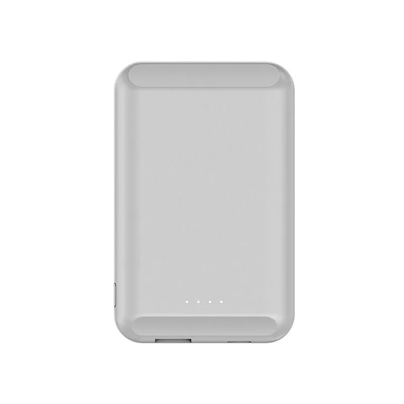 Magnetic wireless power bank in various colours showing magnetising side and plastic shell.