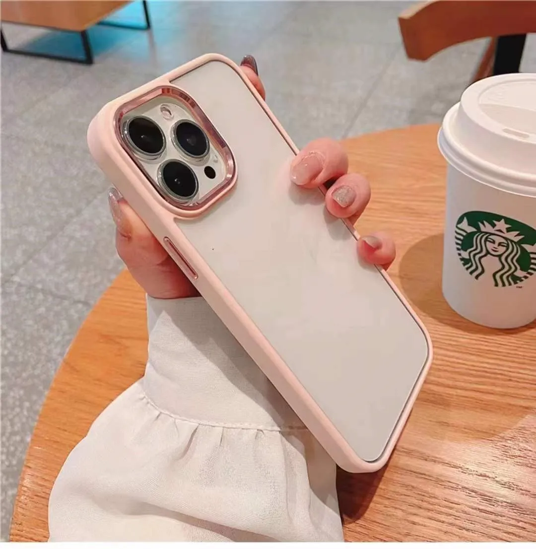 Transparent PC phone case for iPhone 16 Pro with metal eagle eye bracket ring in desert gold