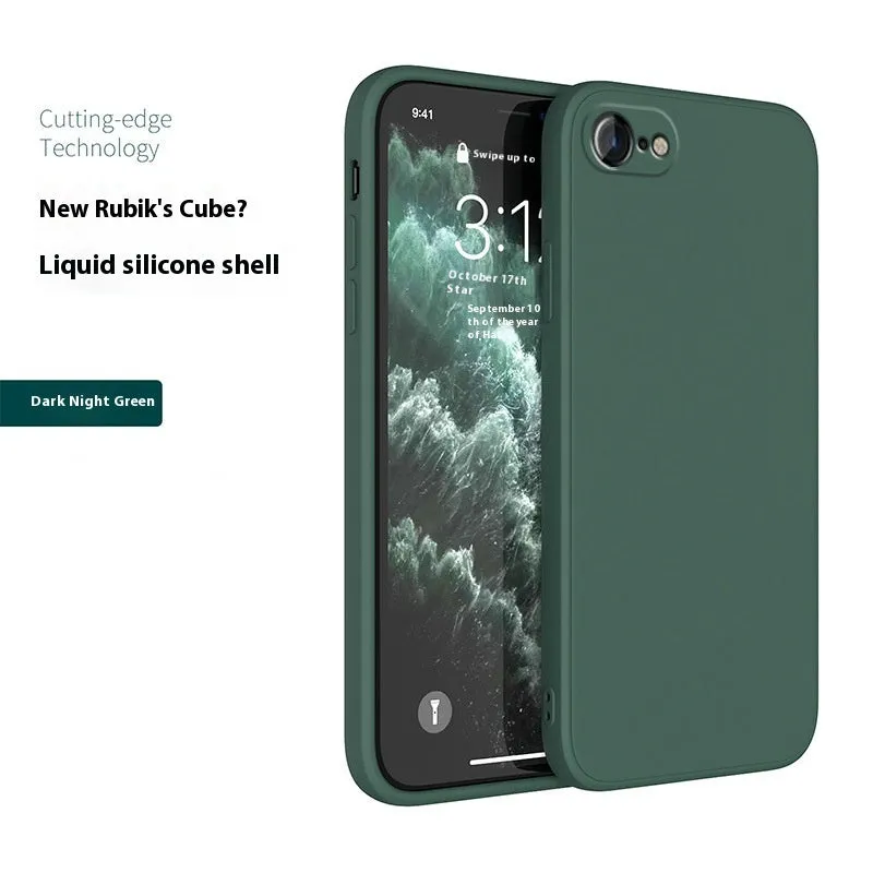 Straight cube liquid silicone phone case in antique white for iPhone 7, 8, 8 Plus, and SE 2nd Generation