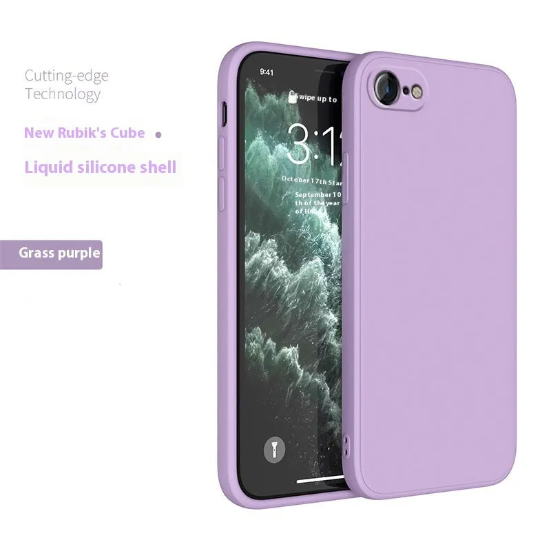 Straight cube liquid silicone phone case in antique white for iPhone 7, 8, 8 Plus, and SE 2nd Generation