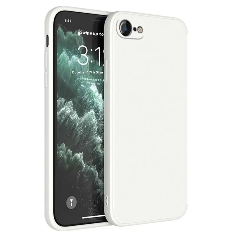 Straight cube liquid silicone phone case in antique white for iPhone 7, 8, 8 Plus, and SE 2nd Generation