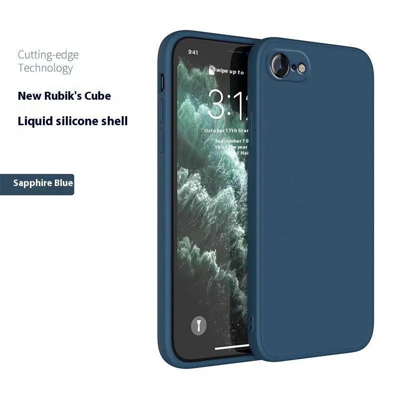 Straight cube liquid silicone phone case in antique white for iPhone 7, 8, 8 Plus, and SE 2nd Generation