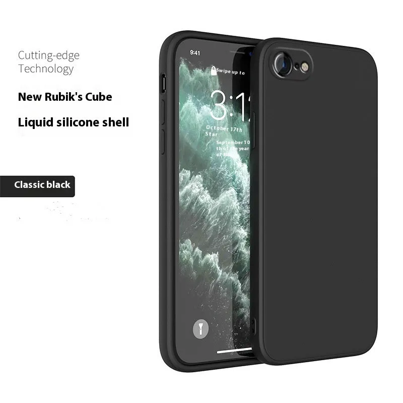 Straight cube liquid silicone phone case in antique white for iPhone 7, 8, 8 Plus, and SE 2nd Generation