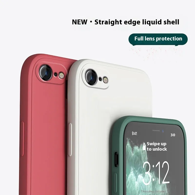 Straight cube liquid silicone phone case in antique white for iPhone 7, 8, 8 Plus, and SE 2nd Generation