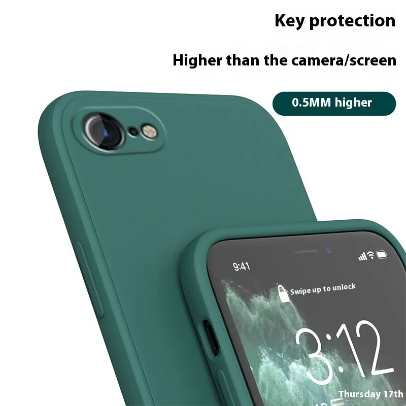 Straight cube liquid silicone phone case in antique white for iPhone 7, 8, 8 Plus, and SE 2nd Generation