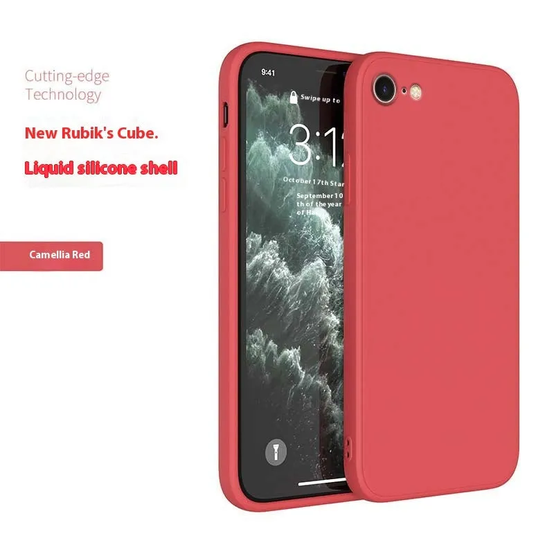Straight cube liquid silicone phone case in antique white for iPhone 7, 8, 8 Plus, and SE 2nd Generation