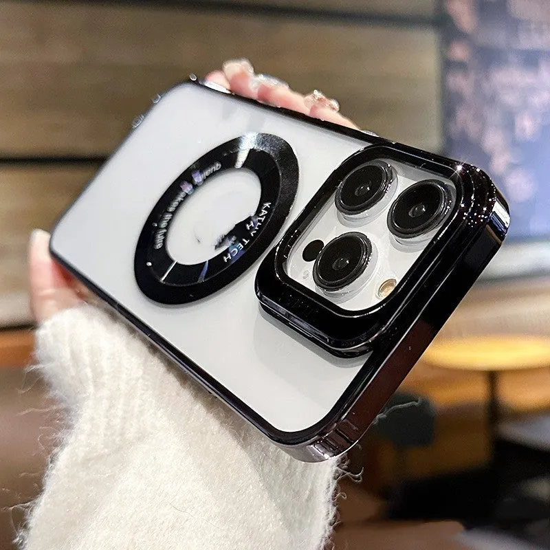MagSafe-compatible hard PC iPhone case in dark purple colour with magnetic ring visible.