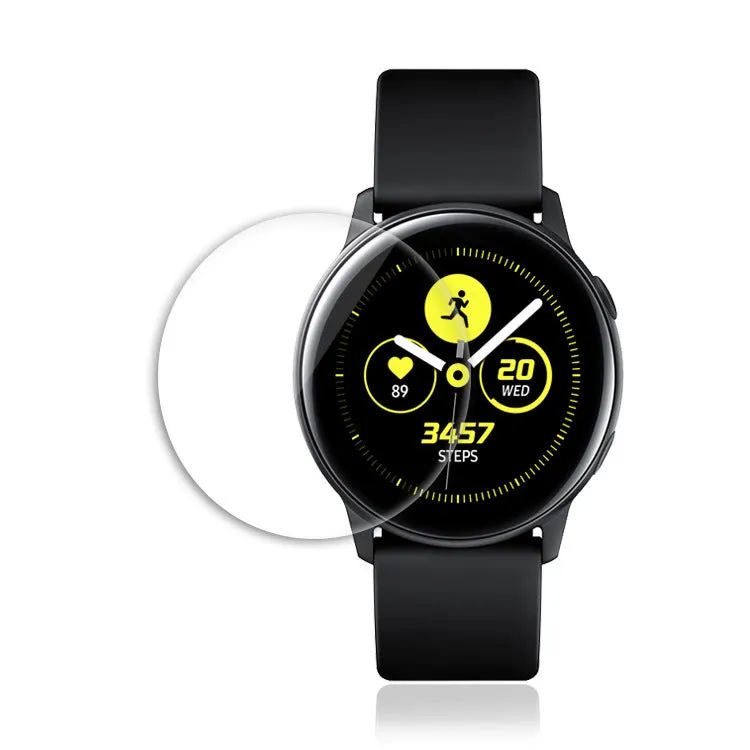 Transparent tempered glass screen protector for Samsung Galaxy Watch Active full display.
