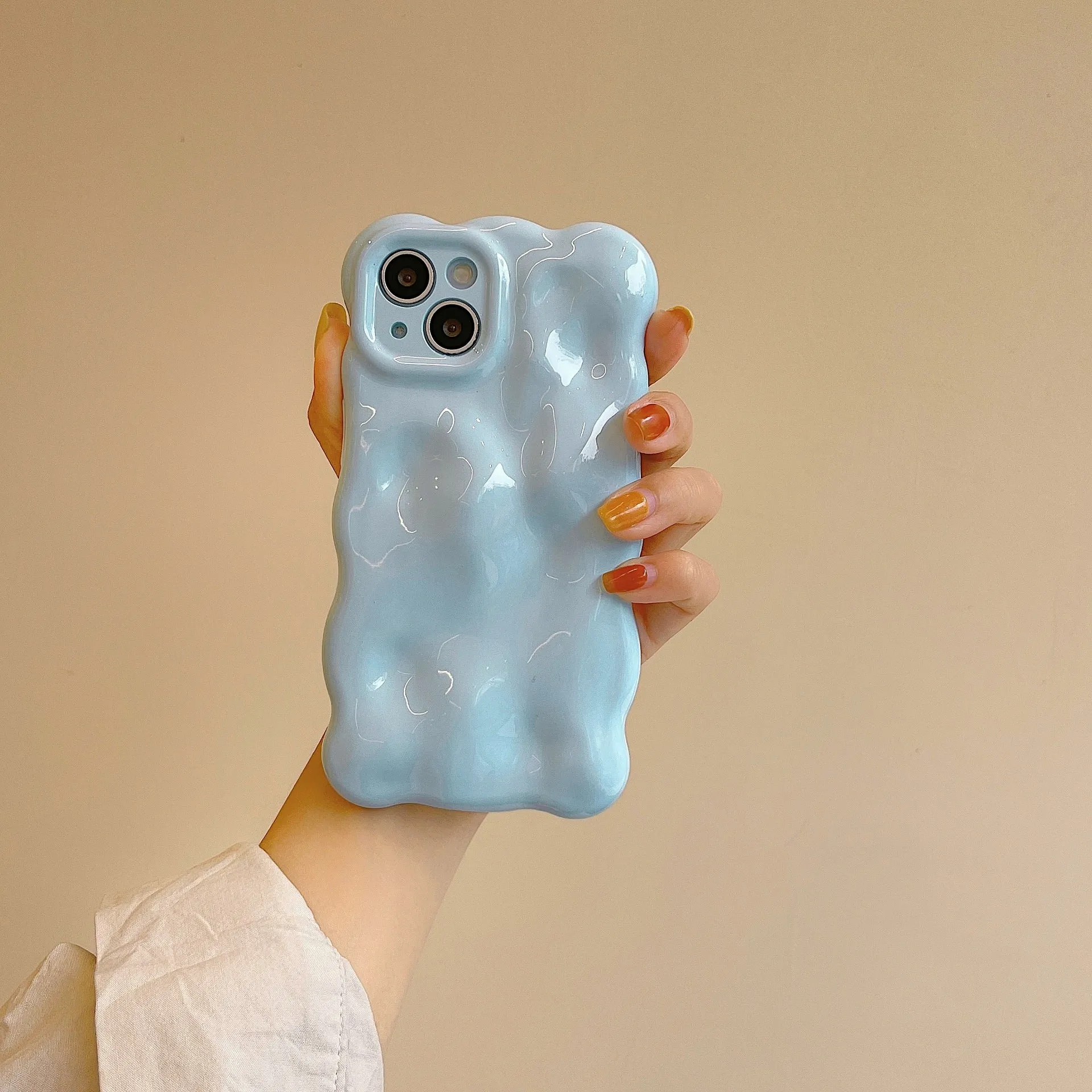 New irregular meteorite pattern TPU phone case in solid colour, anti-drop design, fits iPhone 14ProMax