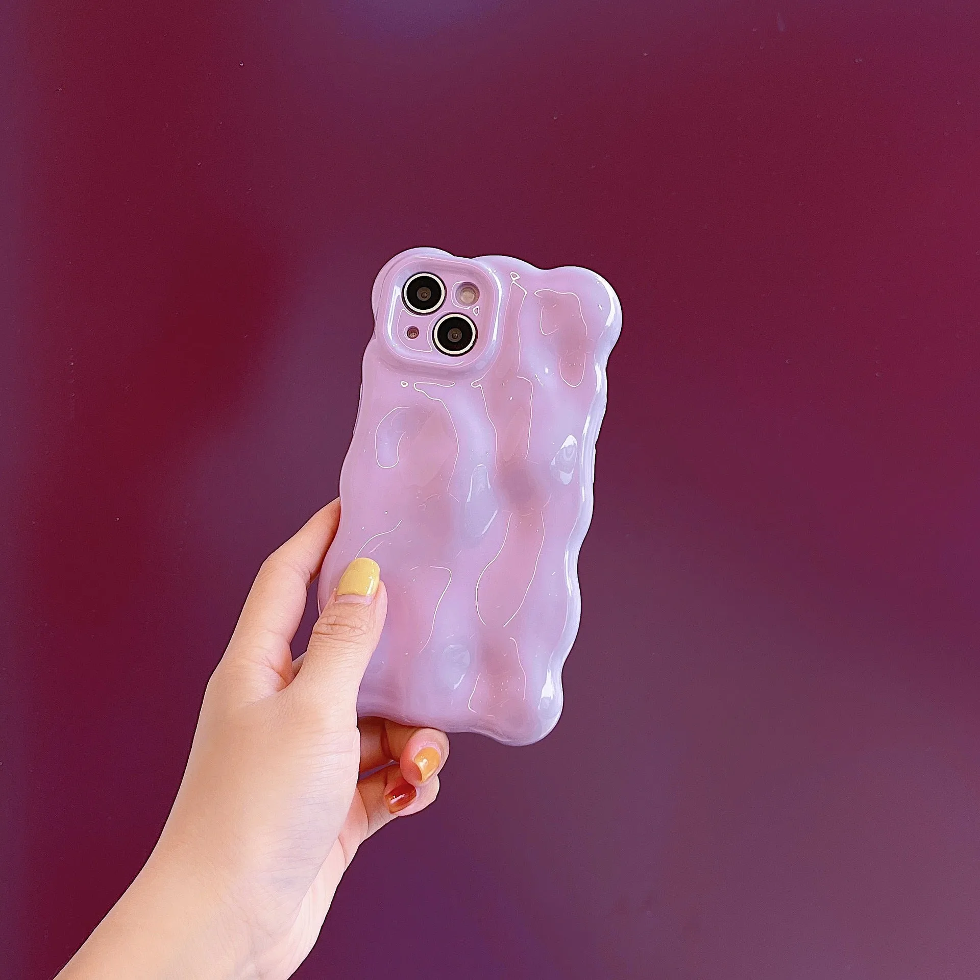New irregular meteorite pattern TPU phone case in solid colour, anti-drop design, fits iPhone 14ProMax