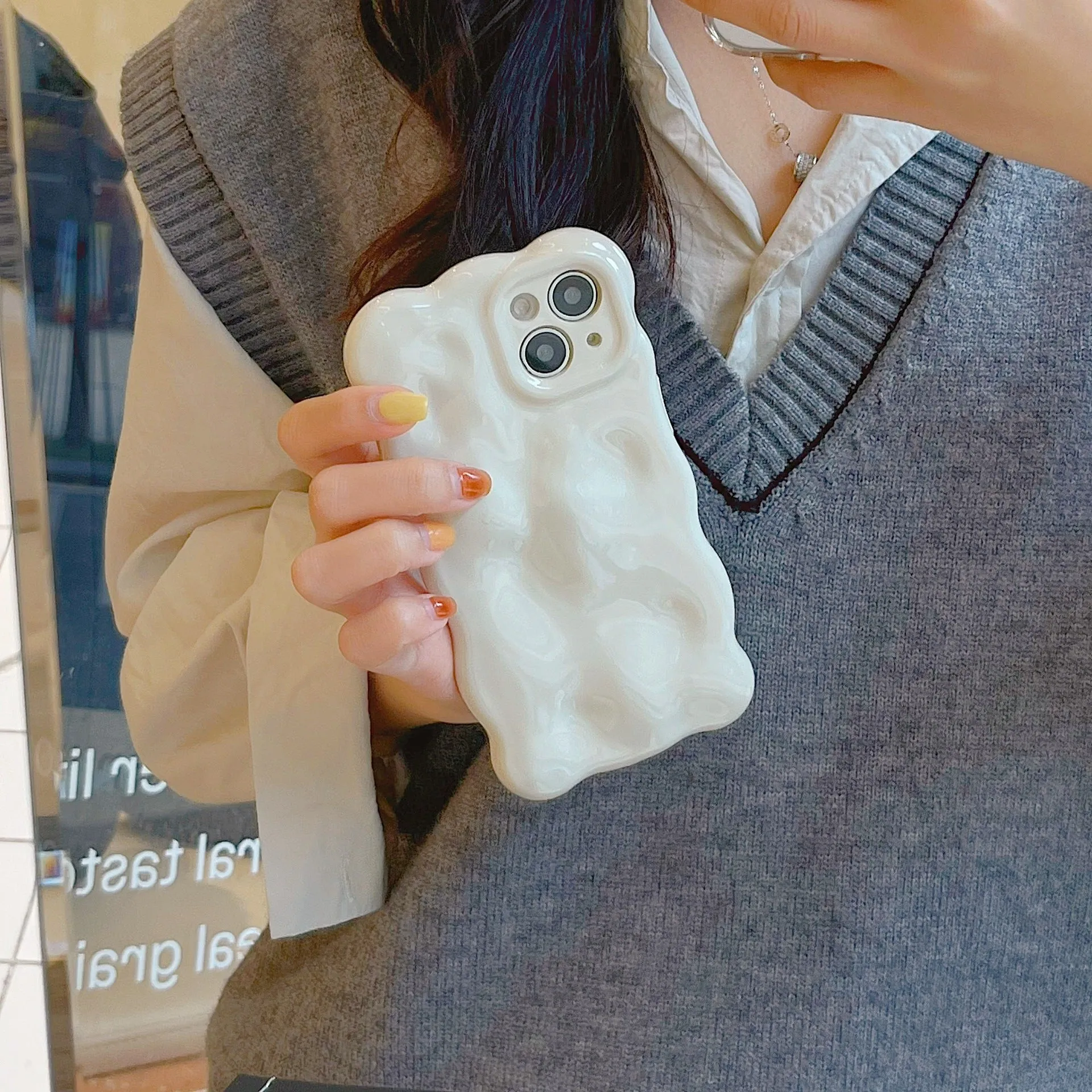 New irregular meteorite pattern TPU phone case in solid colour, anti-drop design, fits iPhone 14ProMax
