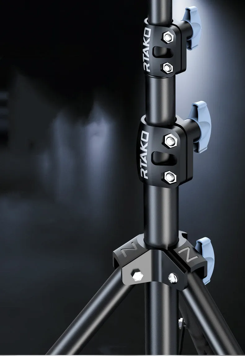 Carbon alloy mobile phone tripod with ring light and storage bag, compatible with iPhone models