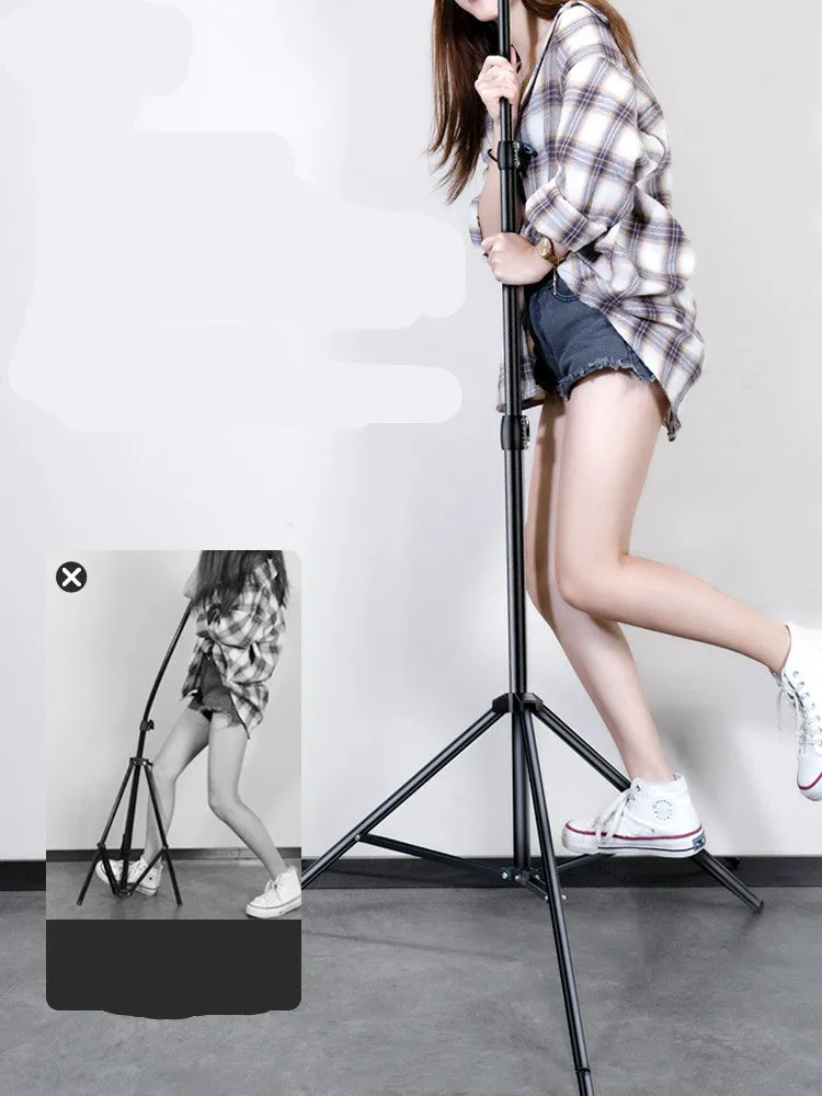 Carbon alloy mobile phone tripod with ring light and storage bag, compatible with iPhone models