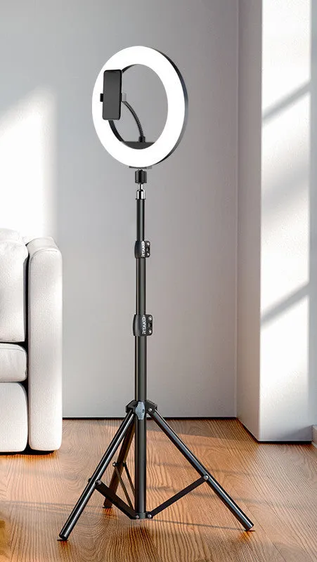 Carbon alloy mobile phone tripod with ring light and storage bag, compatible with iPhone models
