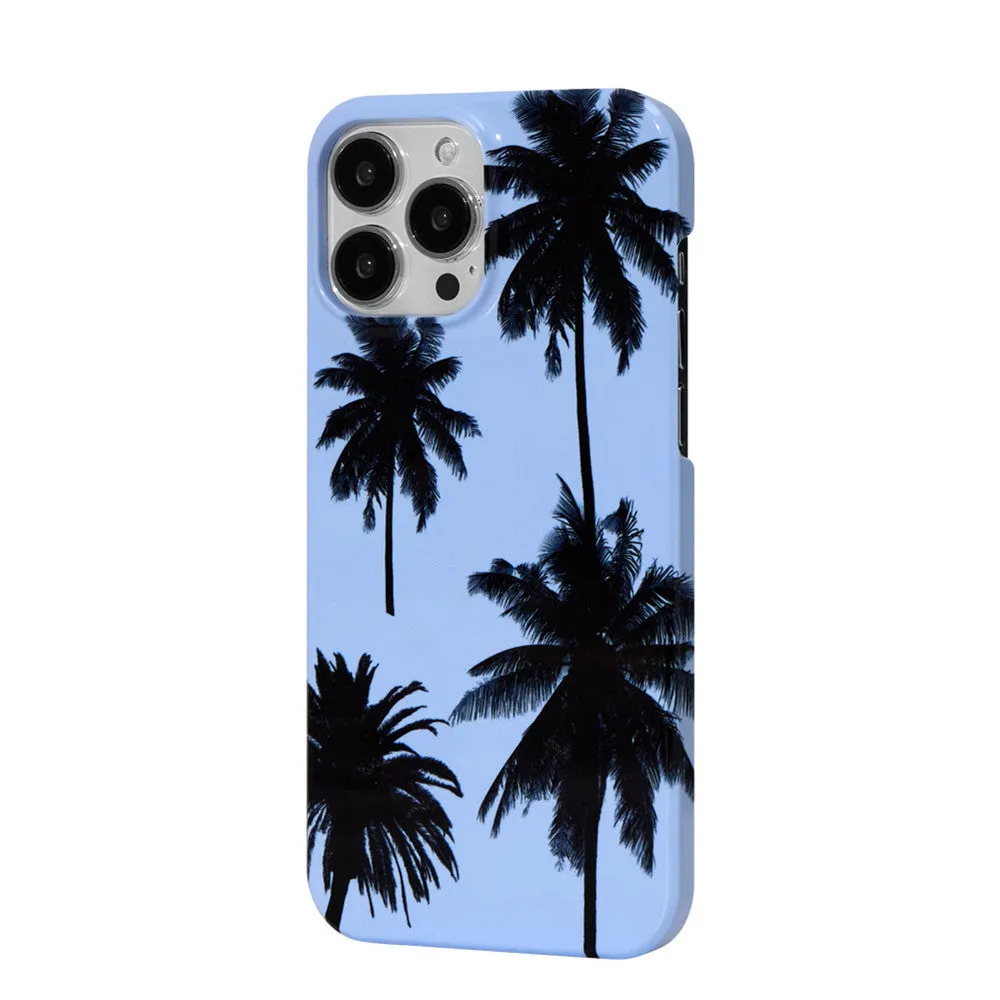 iPhone case with summer coconut design showing front and back views