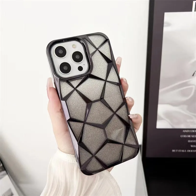 Gradient electroplating Water Cube phone case for iPhone with anti-fall TPU back cover in purple colour