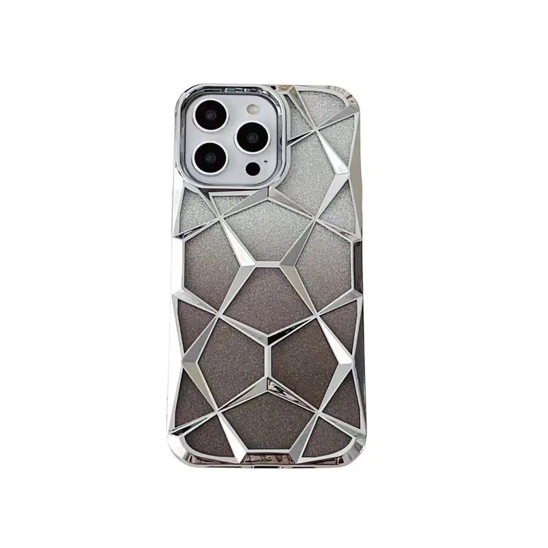 Gradient electroplating Water Cube phone case for iPhone with anti-fall TPU back cover in purple colour