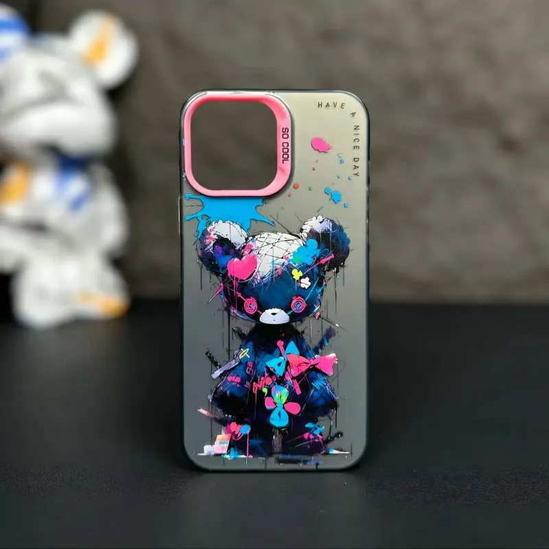 Drop-resistant TPU PC phone case for iPhone featuring an Astronaut colour design with raised edges for screen and lens protection