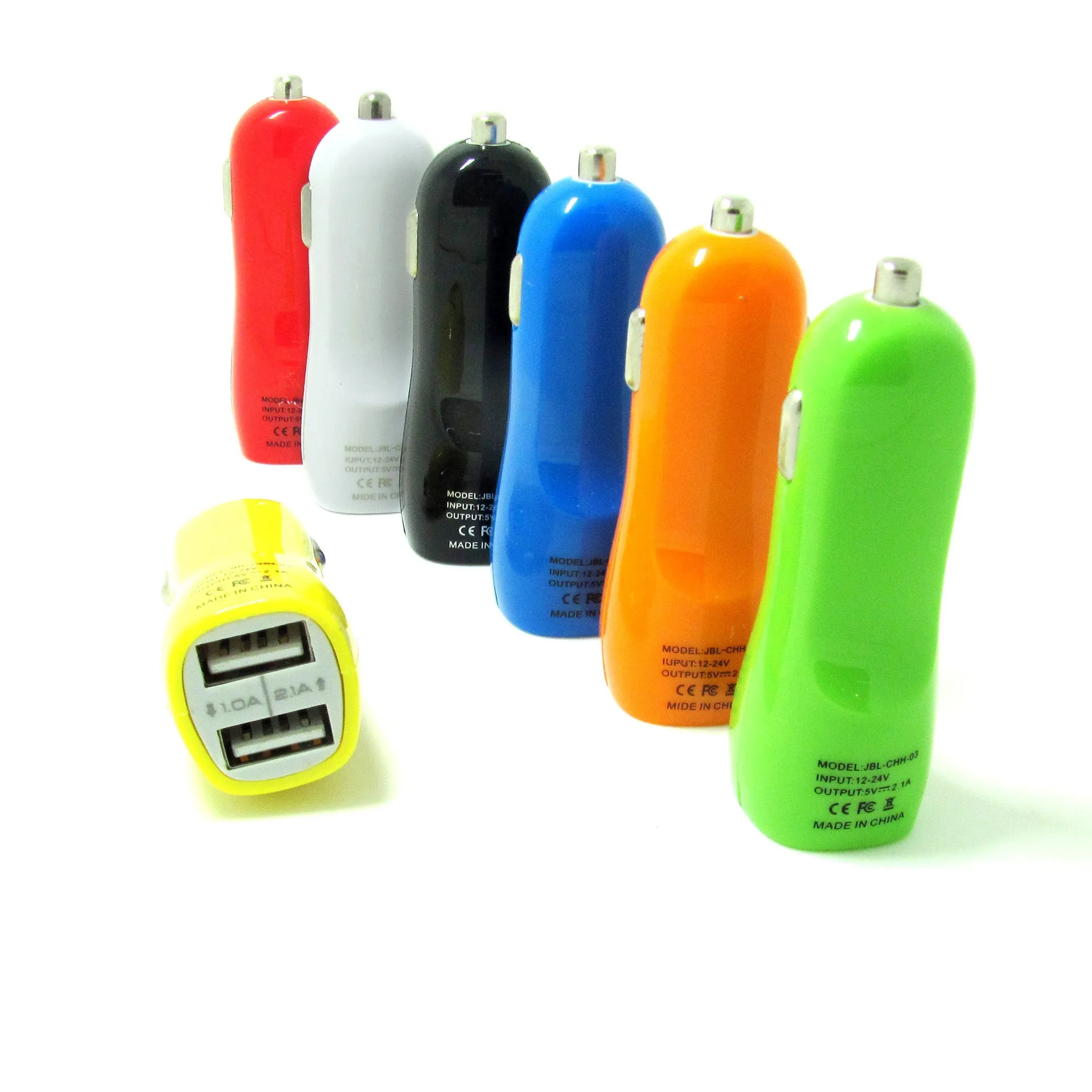 Duckbill dual USB car charger with blue LED indicator light showing socket location