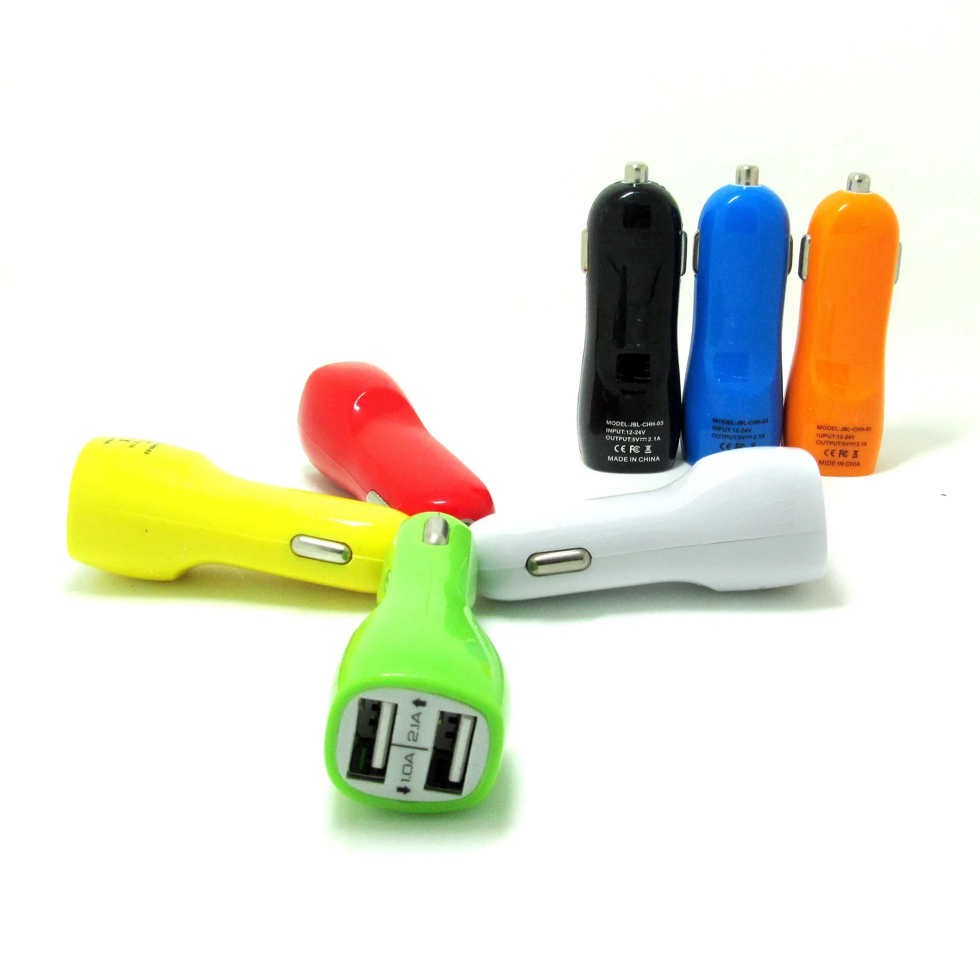 Duckbill dual USB car charger with blue LED indicator light showing socket location