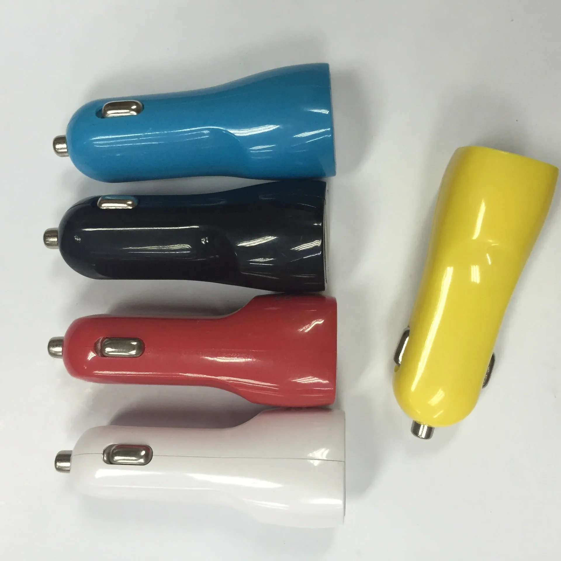 Duckbill dual USB car charger with blue LED indicator light showing socket location