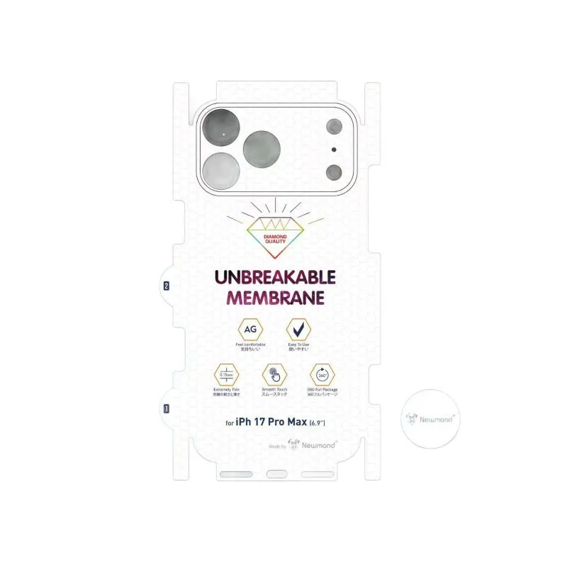Frosted TPU protective back film for iPhone, matte finish, anti scratch, diamond invisible design