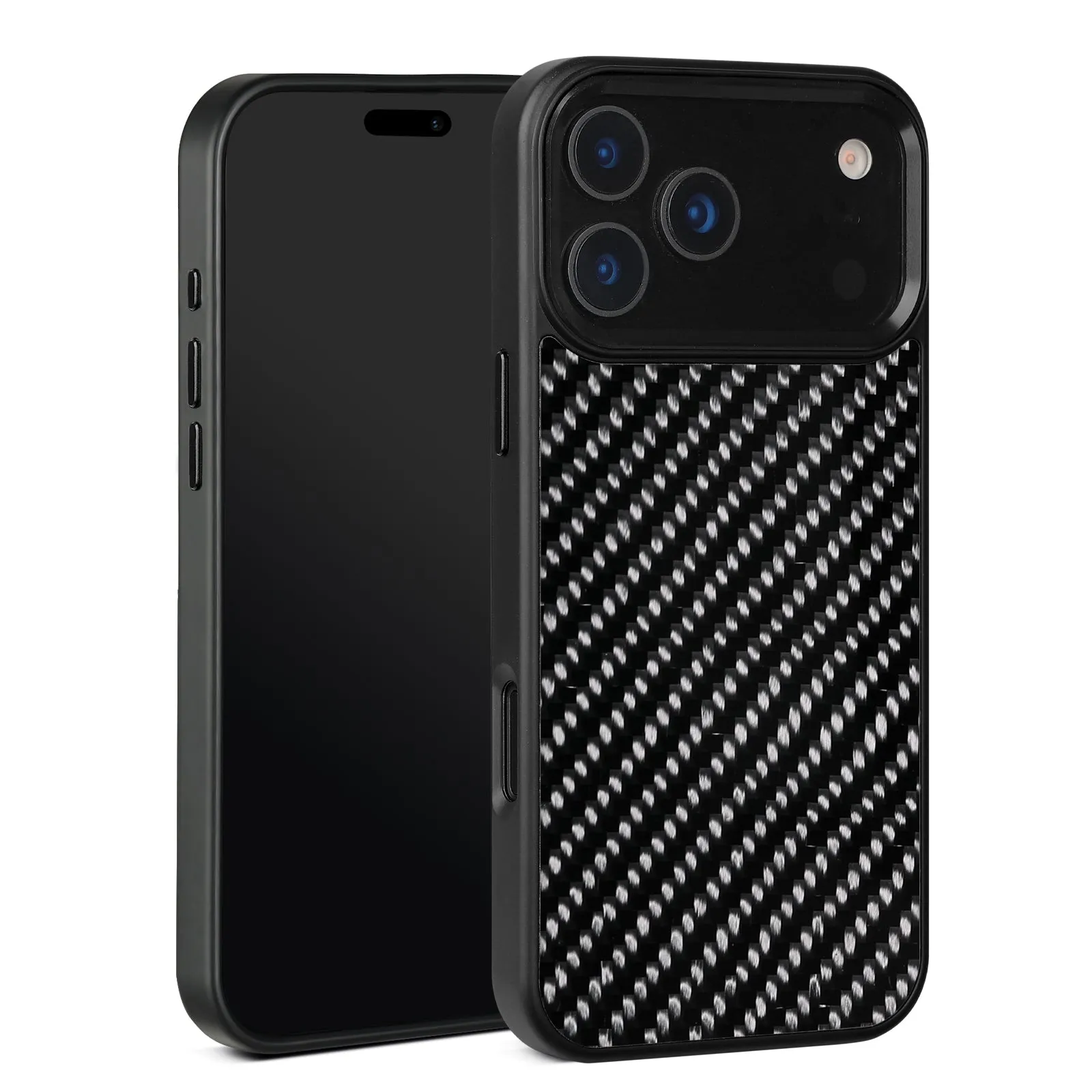 Carbon fibre 3K twill TPU shockproof magnetic phone case for iPhone 16 Pro Max in black