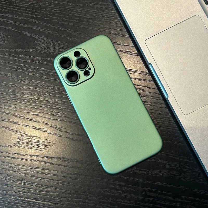 Magnetic non-slip silicone phone case with lens cover for iPhone, available in eight colours