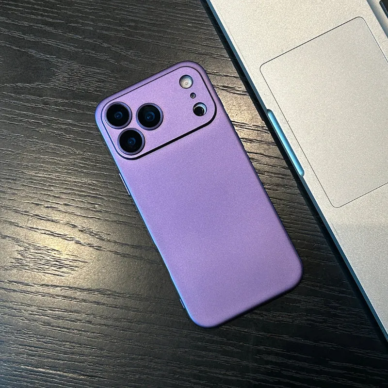 Magnetic non-slip silicone phone case with lens cover for iPhone, available in eight colours