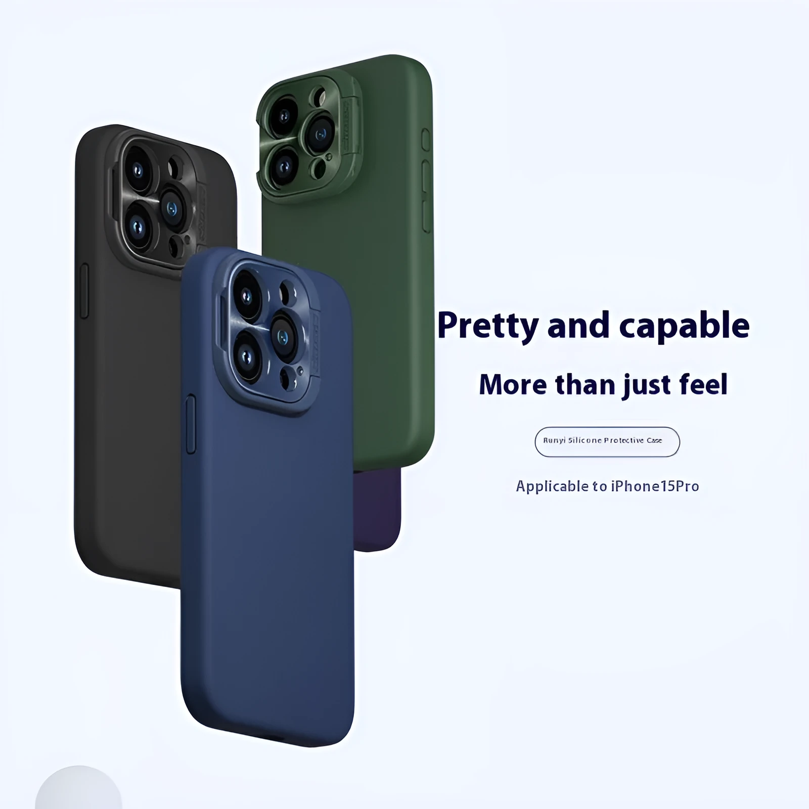 Liquid silicone magnetic phone case with bracket in black for iPhone