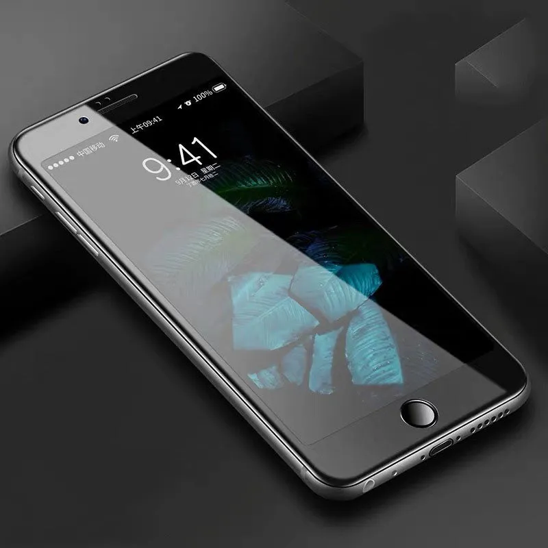 Pack of three tempered glass screen protectors for Apple iPhone, showing black and white full-cover options.