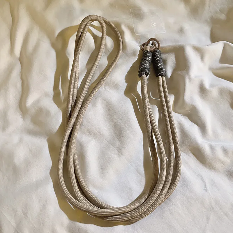 Simple woven crossbody mobile phone lanyard strap for women with three long shoelace size options 124, 125, 126