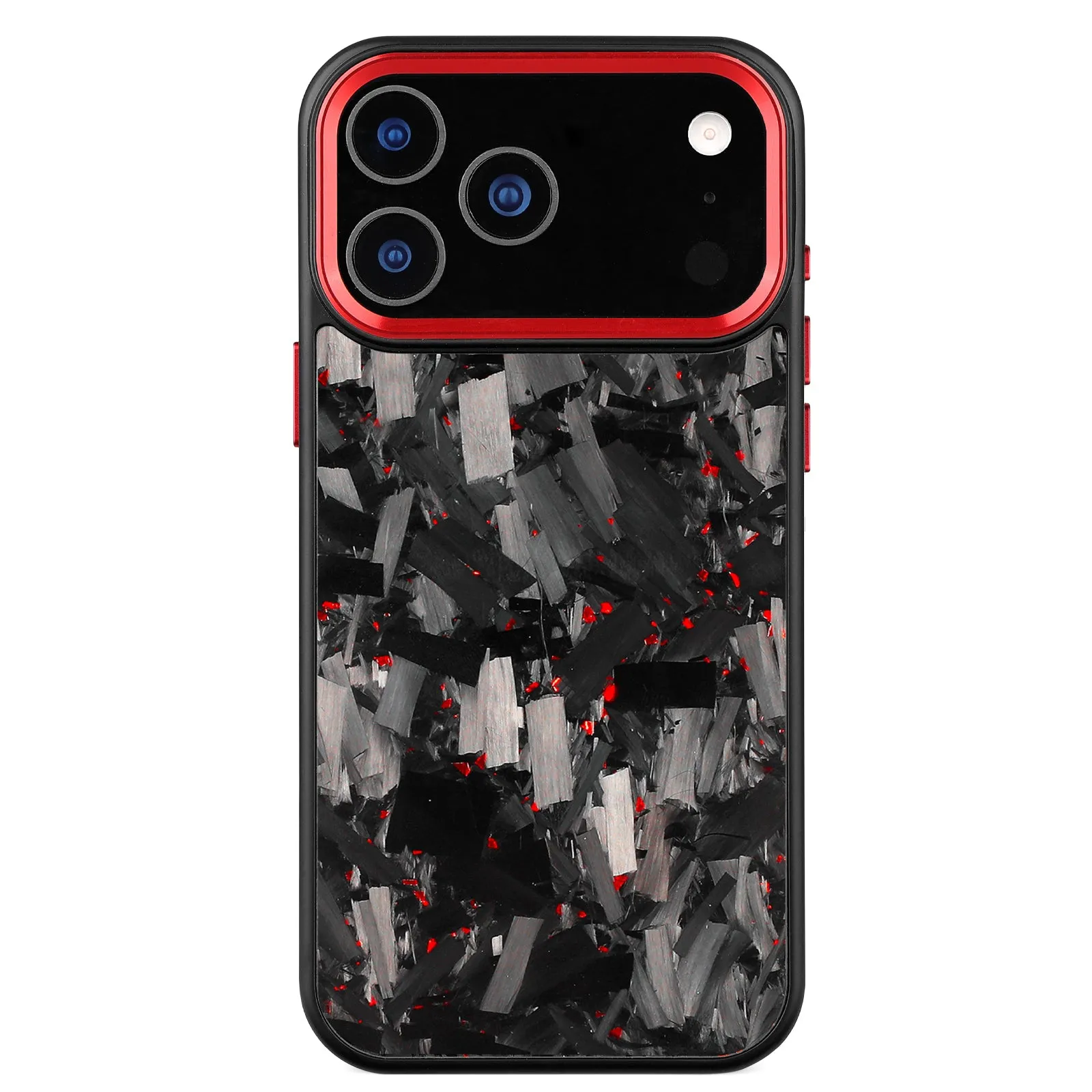 Large pattern phone case for iPhone 17, available in black, with cutouts for camera and ports