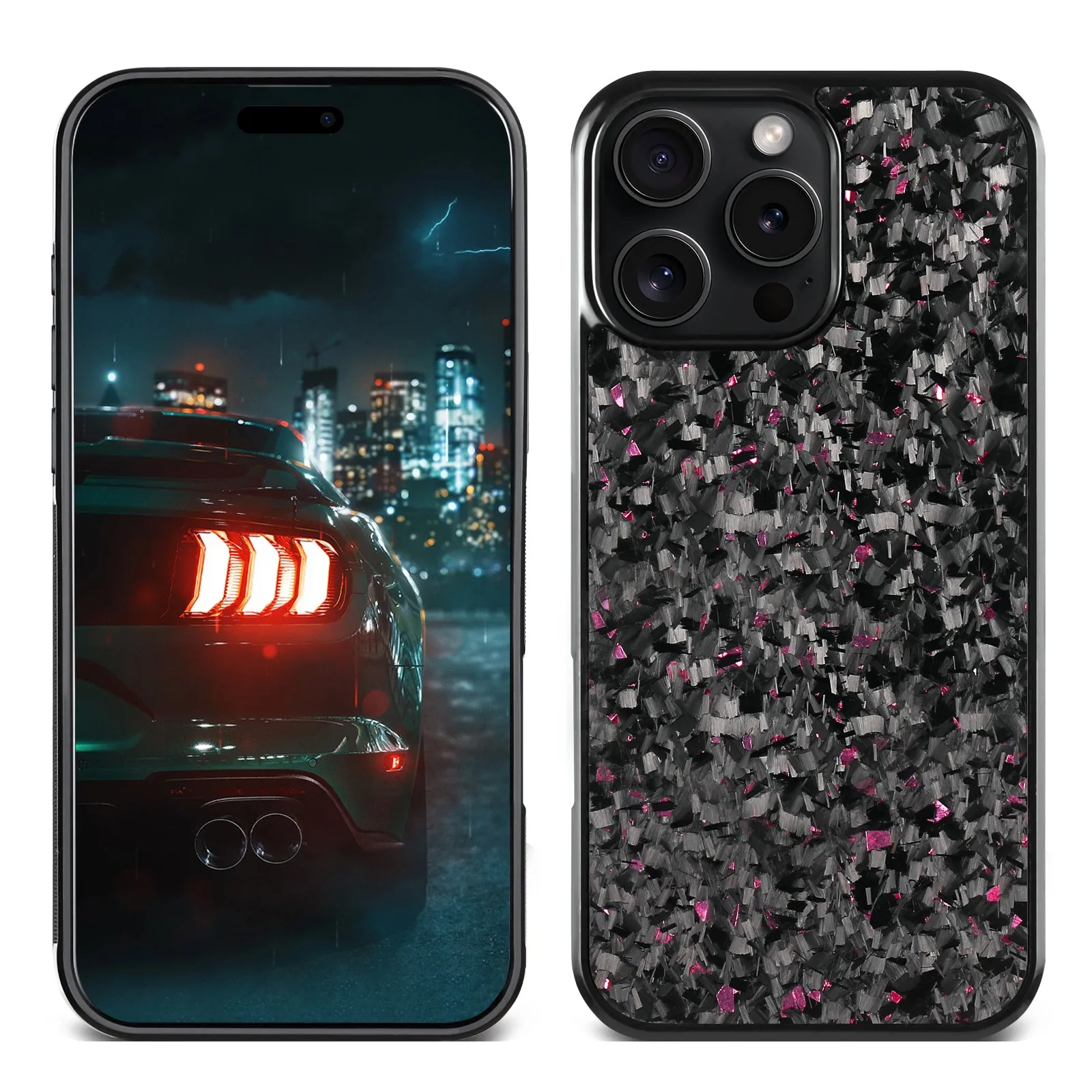 Small grain phone case compatible with iPhone 17 series in black, blue, gold, green, purple, red, and silver