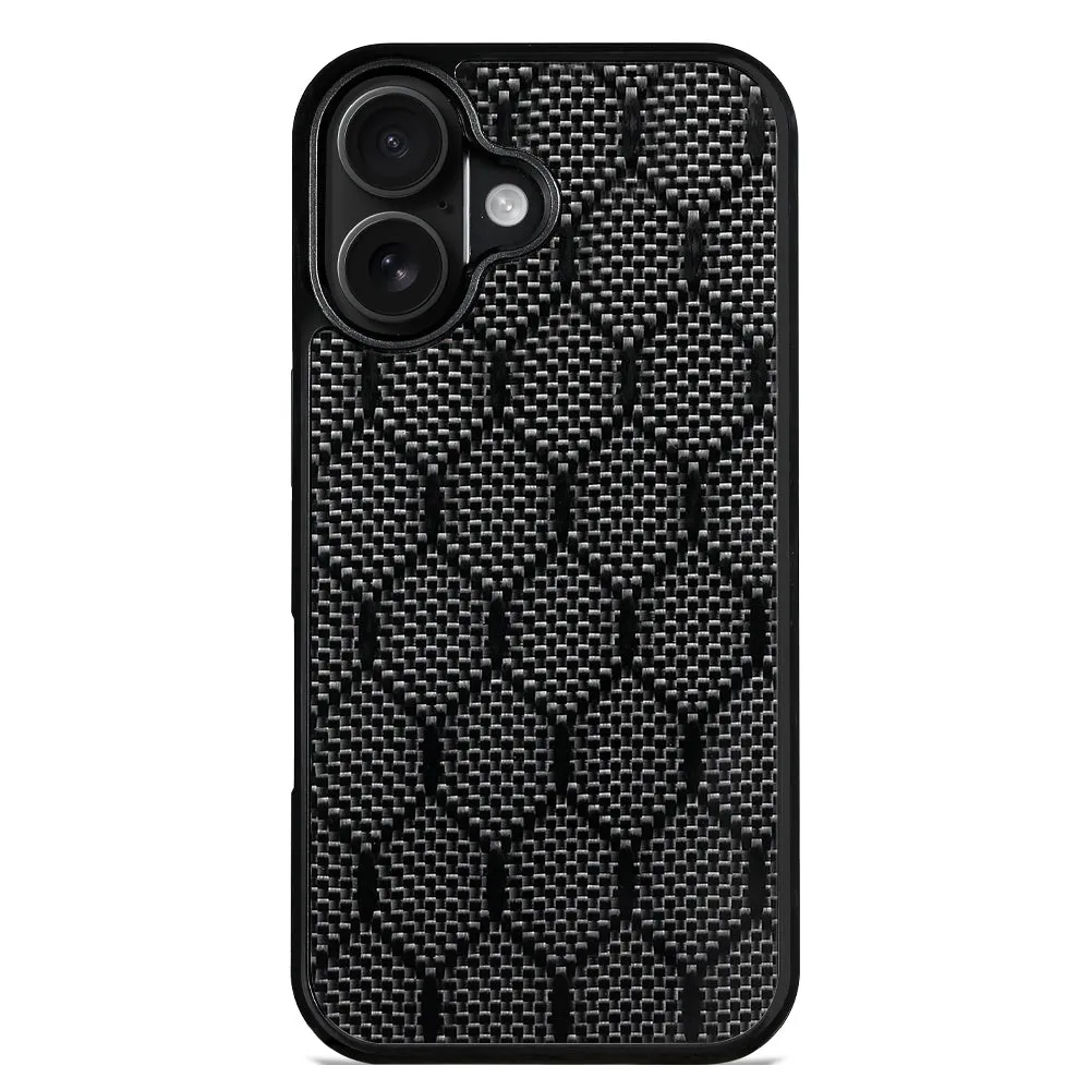 Honeycomb pattern shockproof phone case for iPhone 12-17 series with black polycarbonate back and TPU edges