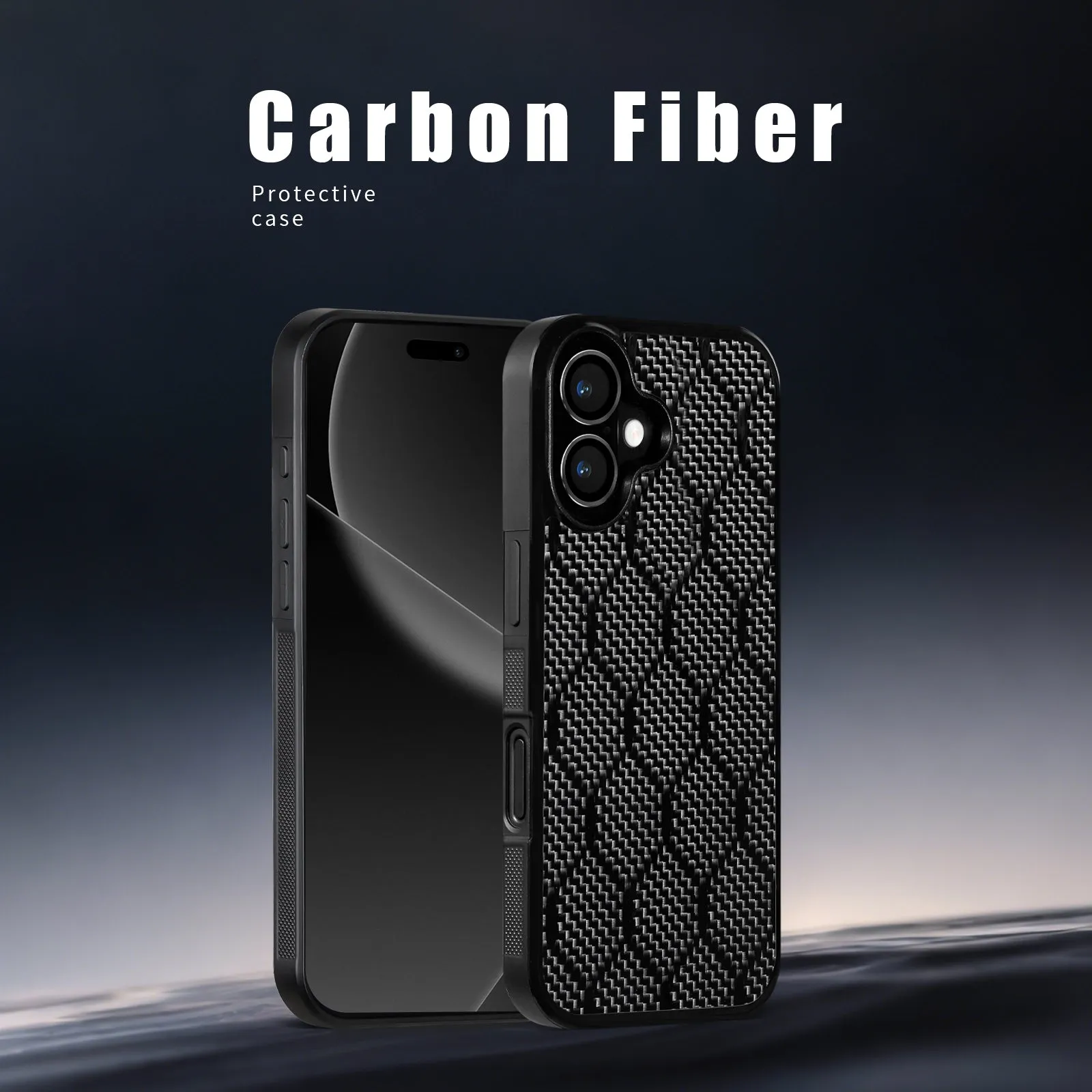 Honeycomb pattern shockproof phone case for iPhone 12-17 series with black polycarbonate back and TPU edges