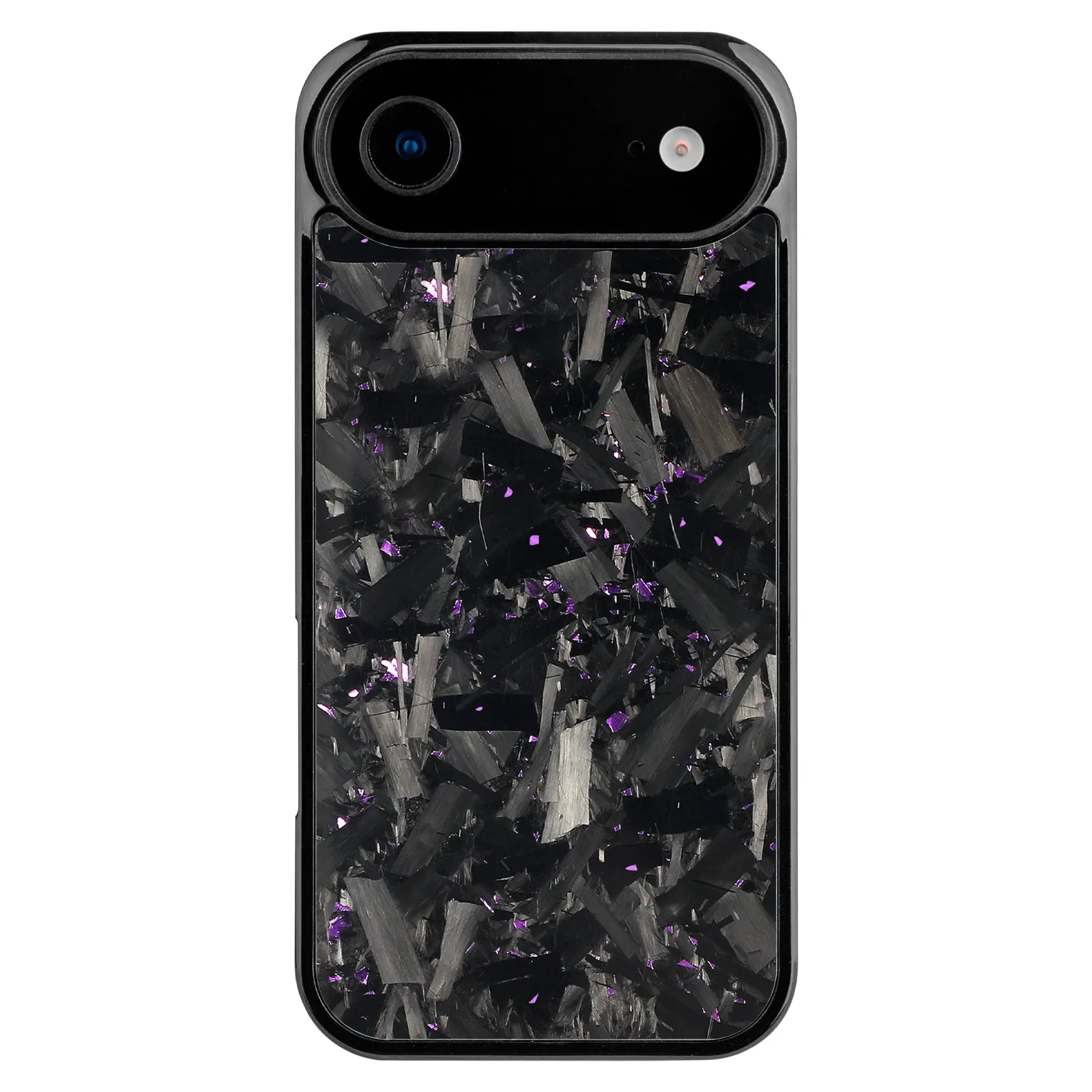 Large grain textured mobile phone case for iPhone 14 to 17 series in black
