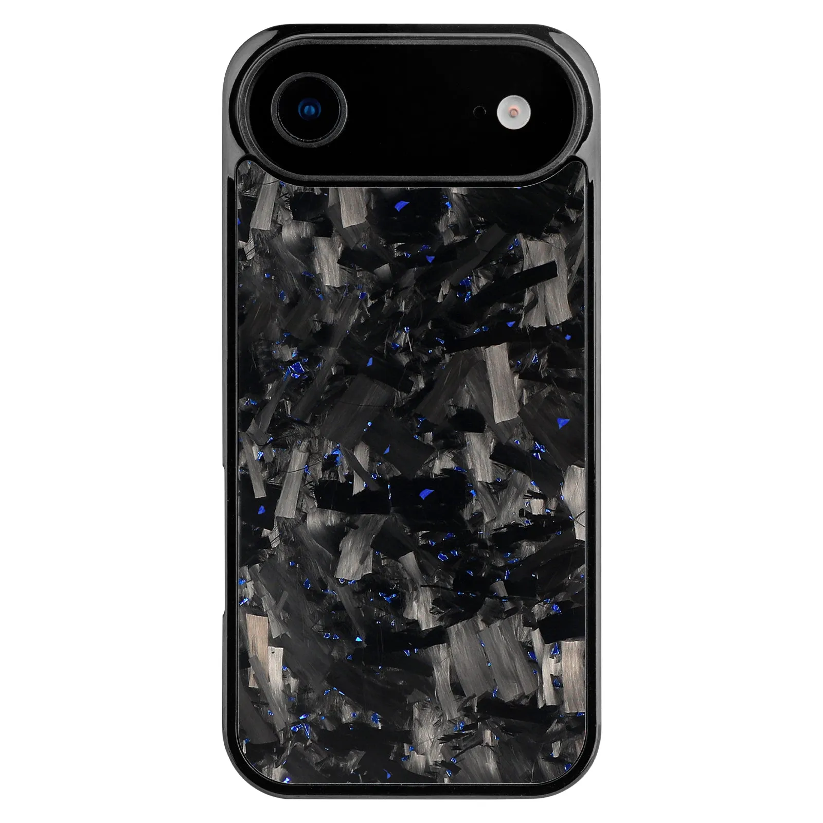 Large grain textured mobile phone case for iPhone 14 to 17 series in black