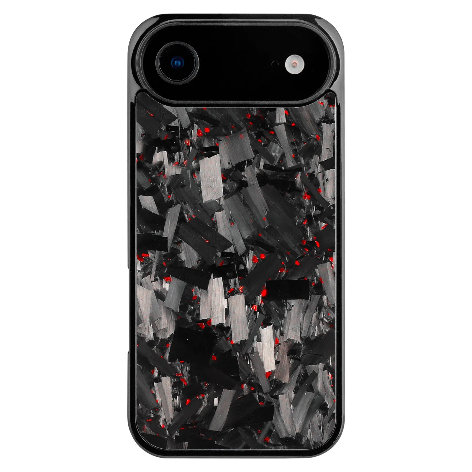 Large grain textured mobile phone case for iPhone 14 to 17 series in black