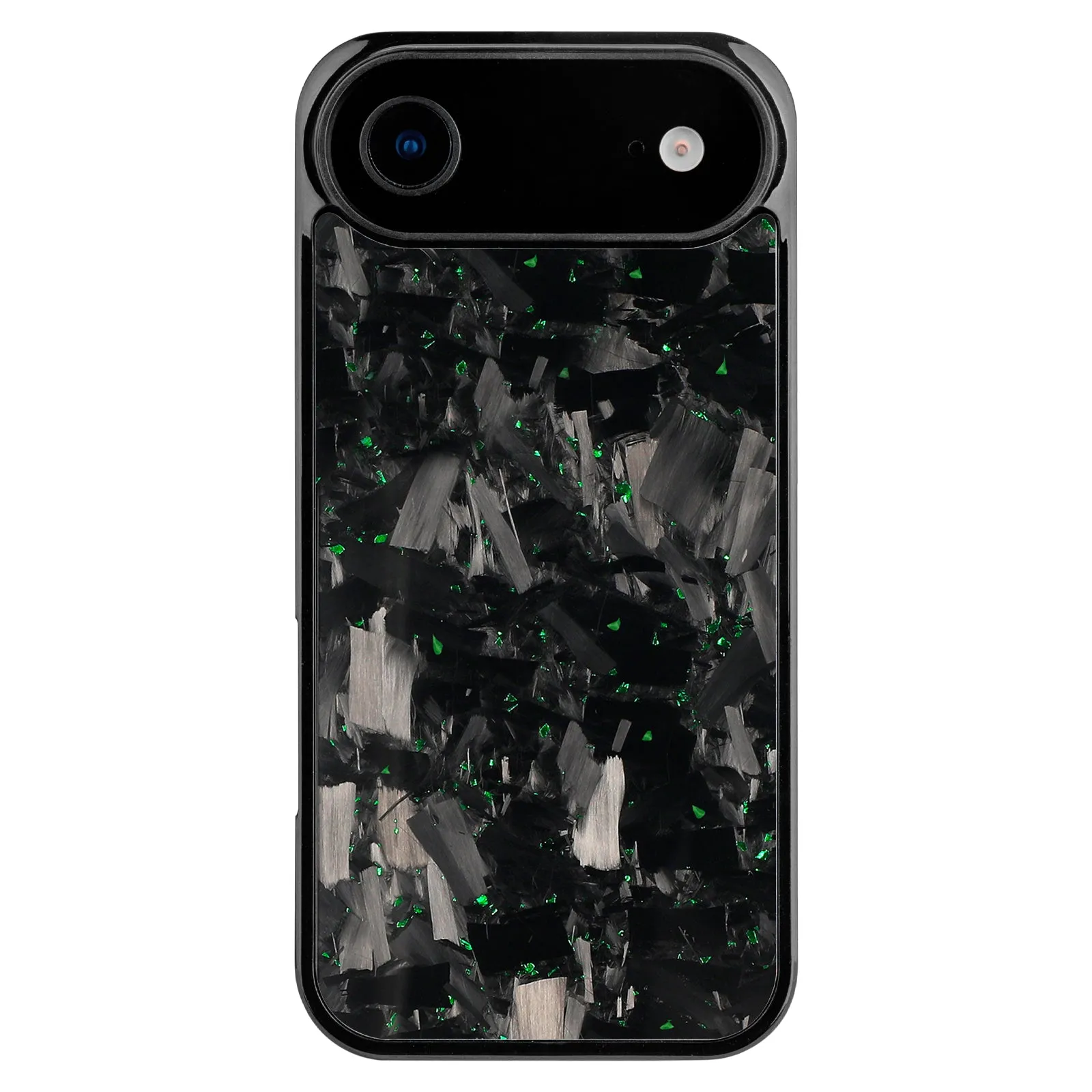 Large grain textured mobile phone case for iPhone 14 to 17 series in black
