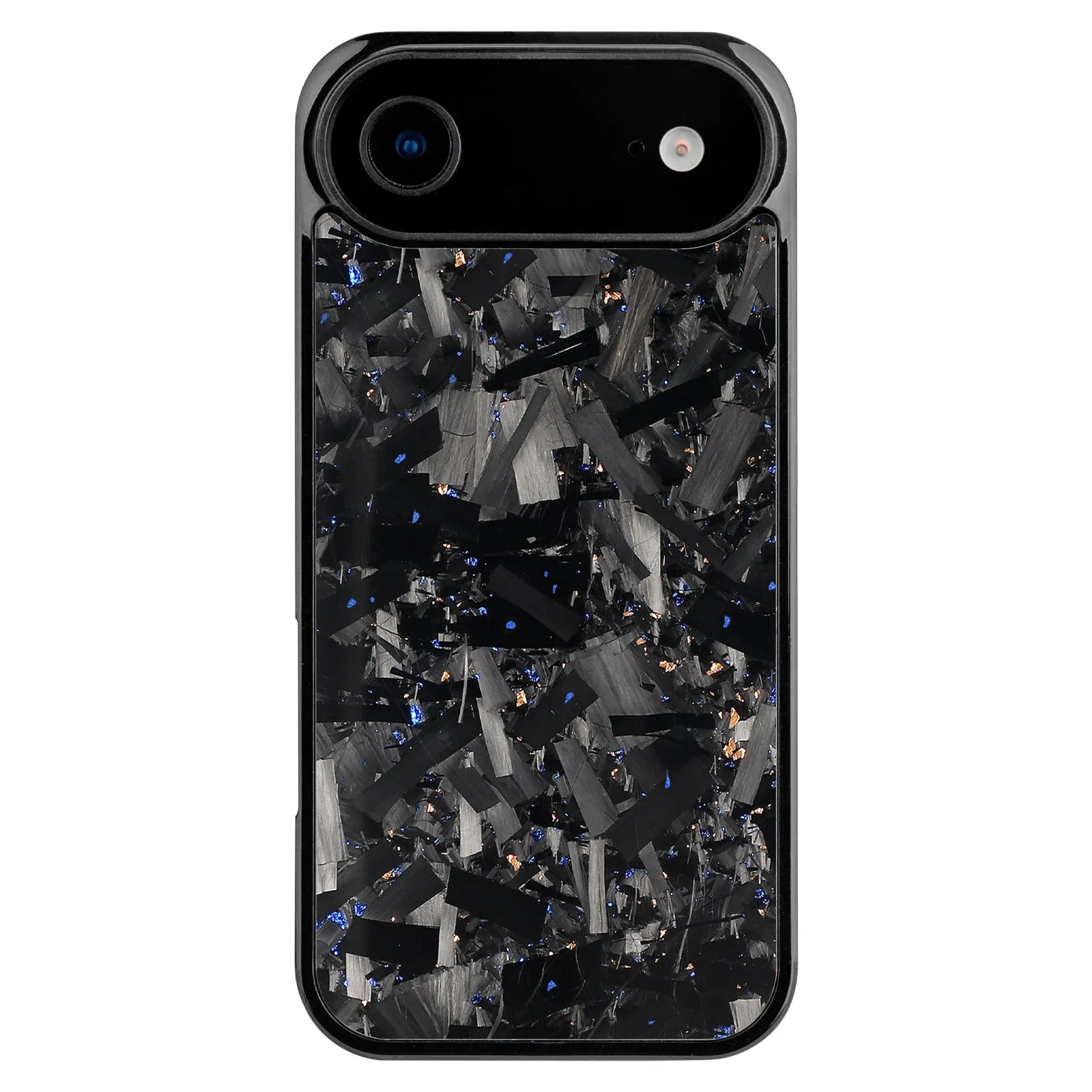 Large grain textured mobile phone case for iPhone 14 to 17 series in black