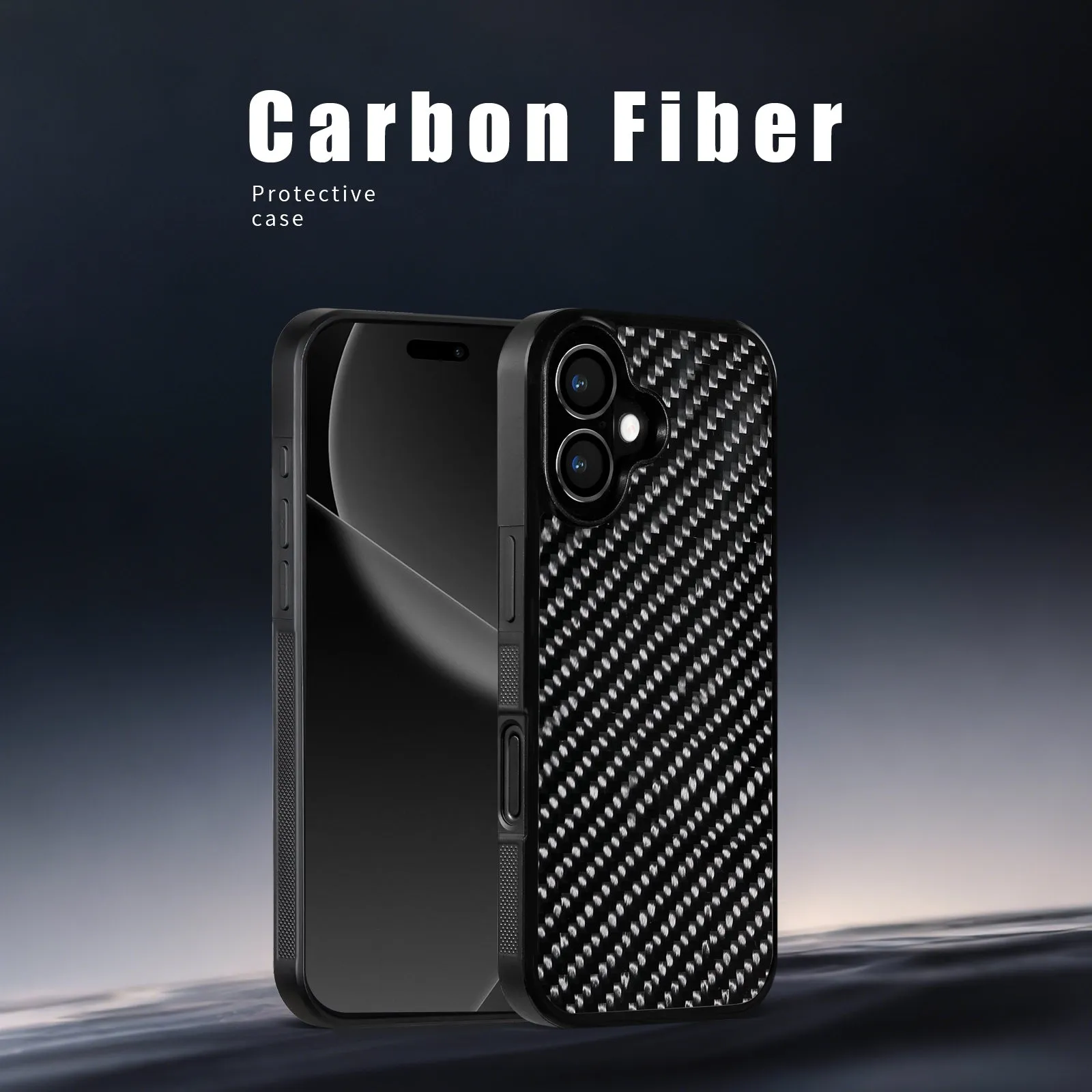 17 Series Twill Black mobile phone case for iPhone 12-17 series protective cover