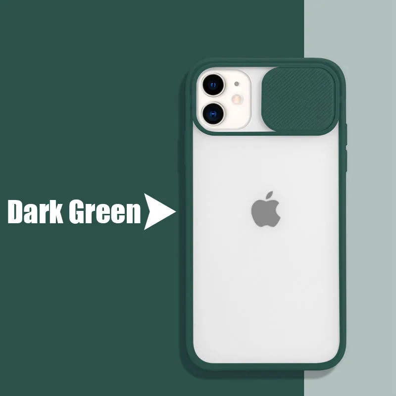 Frosted frame lens silicone phone case for Apple iPhone in multiple colour options