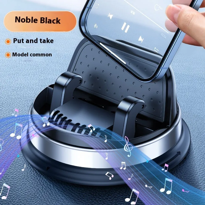 YQ09 rotating support suction cup phone holder on dashboard in black color with 360 degree rotation feature