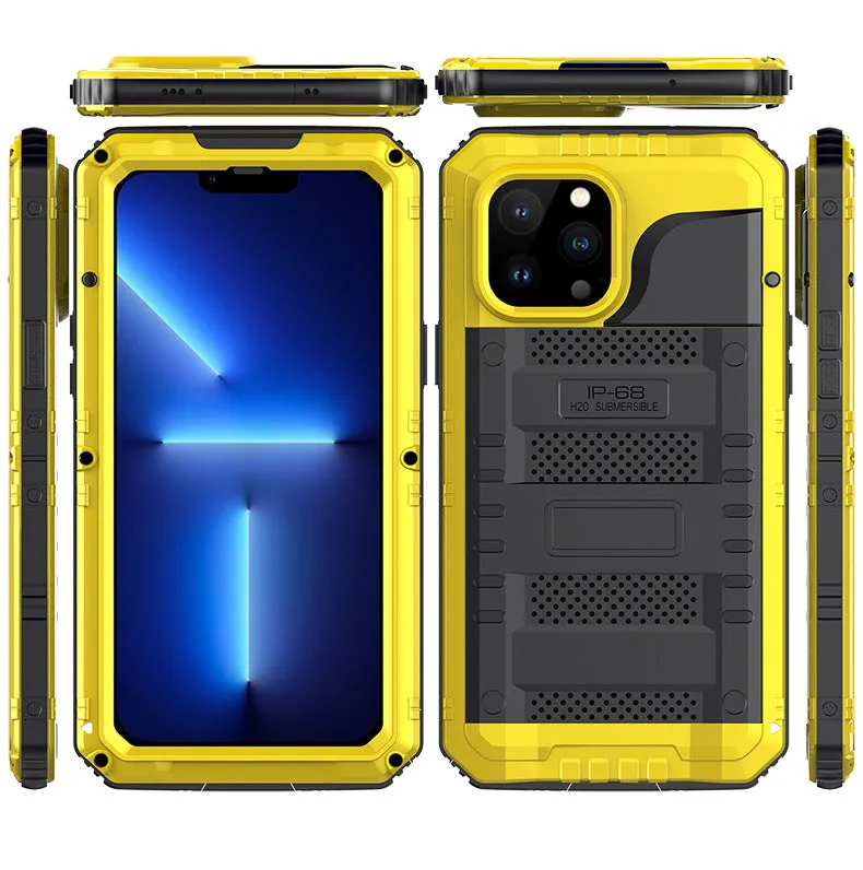 Waterproof metal diving phone case for iPhone 14 Pro Max in black