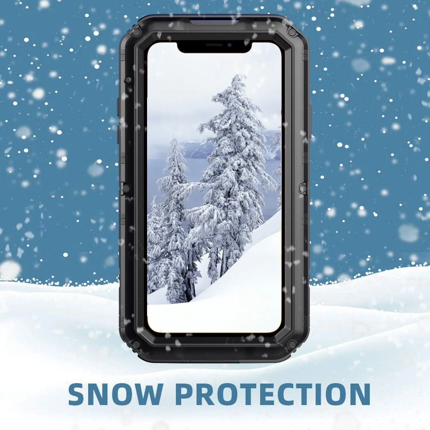 Waterproof metal diving phone case for iPhone 14 Pro Max in black