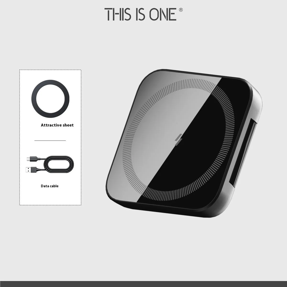 Three-in-one wireless charger with black plastic ABS PC body for watch earphone and mobile phone